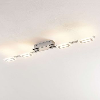 Lindby Silvados stropné LED svietidlo chróm, 4-pl.