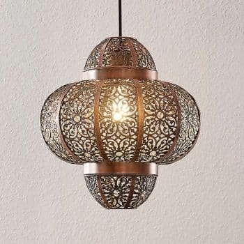 Lindby Darlia závesná lampa z kovu v bronze