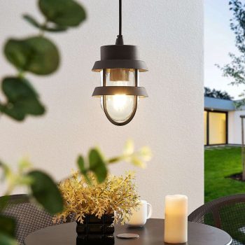 Vonkajšia závesná lampa Alvaro v tmavosivej - Image 2