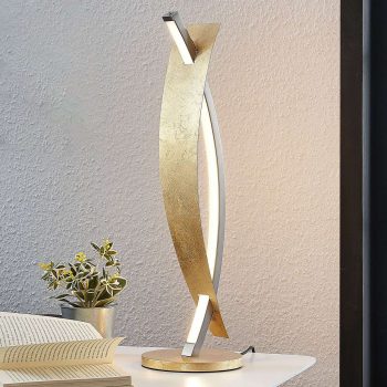 Stolná LED lampa Marija ušľachtilý zlatý vzhľad