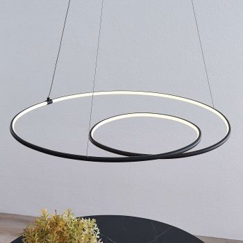 Lindby Lucy závesné LED 70 cm, čierna matná