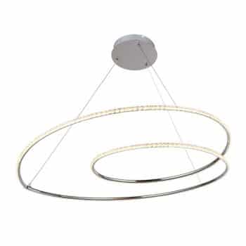 Lindby Lucy závesné LED svietidlo, 90 cm, krištáľ