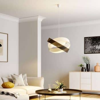 Lindby Simaria závesná lampa čierna/sivá/biela - Image 2