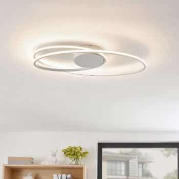 Lindby stropné LED svietidlo Xenias, biele 60x35cm