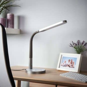 Sivá LED lampa na písací stôl Maily USB a stmievač - Image 2