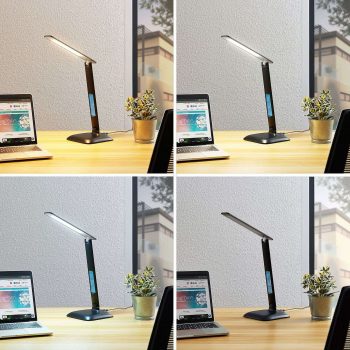 Lindby Ludmilla stolná LED lampa, displej, čierna - Image 2