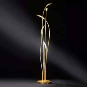 Stojaca LED lampa Hampton, stmievateľná, zlatá