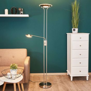 Stropné LED svietidlo Aras niklovej farby
