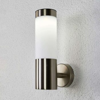 Valcová solárna LED lampa Aleeza ušľachtilá oceľ