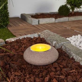 Solárna čajová sviečka Shivani s LED polyrezín - Image 2