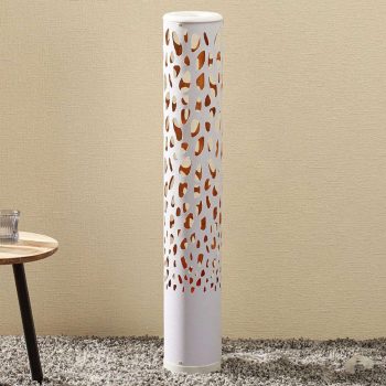 Biela stojaca LED lampa Organic s Flame–Bulb - Image 2