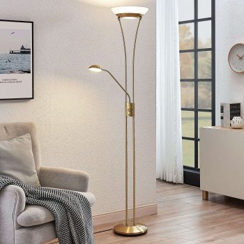 Stropné LED svietidlo Amadou lampa čítanie mosadz
