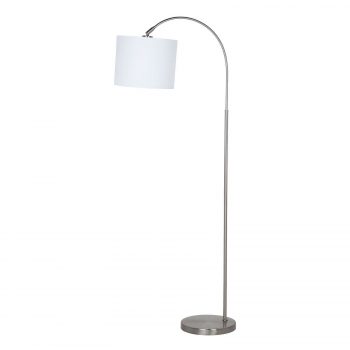 Oblúková stojaca lampa Mateji biele tienidlo - Image 2