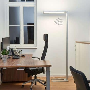 Strieborná stojaca LED lampa Dorean - Image 2