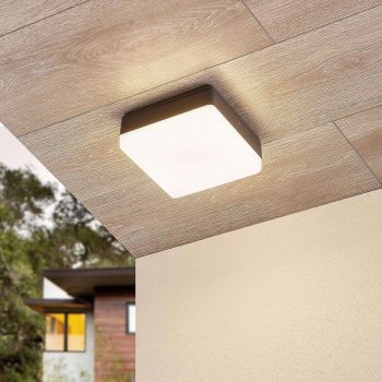 Stropné LED svietidlo Thilo IP54 sivé 16 cm - Image 2