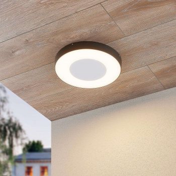 Vonkajšie stropné LED svetlo Sora okrúhle snímač - Image 2
