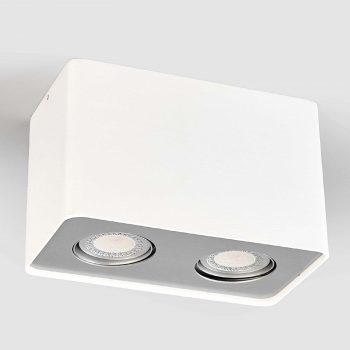 GU10-LED-Downlight Giliano, 2pl., hranaté, biele - Image 2