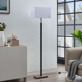Látková stojaca lampa Belira, biela, hranatá - Image 2