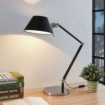 Lampa na písací stôl Alika látkové tienidlo čierne - Image 2