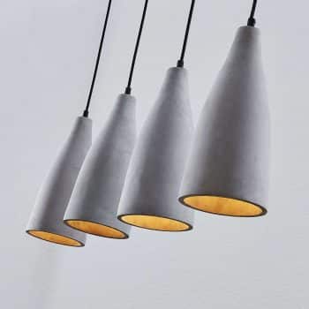 Lindby betónová závesná lampa Sanne 4-pl.