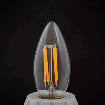 E14 LED sviečka filament 4W 500lm 2700K číra - Image 2