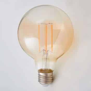 E27 LED globe filament 6W 500lm jantár 2200K