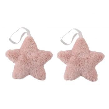 Altom Sada plyšových vianočných ozdôb Stars 15 cm, 2 ks, ružová