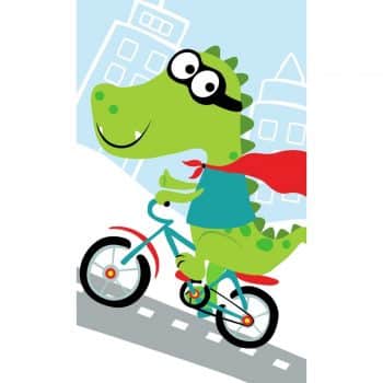 Carbotex Detský uterák Krokodíl na bicykli, 30 x 50 cm