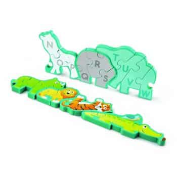 Hape Obojstranné puzzle Zvieratká a abeceda 26 dielikov, 77 x 1,2 x 16,5 cm