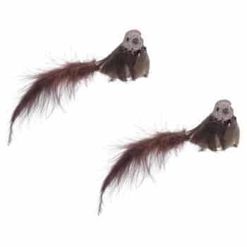 Koopman Vianočná dekorácia Birds 2 ks, hnedá