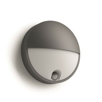 Philips 16456/93 / P3 Capricorn Vonkajšie nástenné  LED svietidlo s čidlom 21 cm, antracit