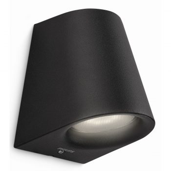 Philips 17287/30/16 Virga Vonkajšie nástenné LED svietidlo 12 cm, čierna