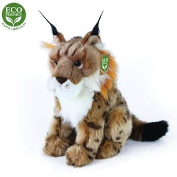 RAPPA Plyšový rys sediaci, 23 cm, ECO-FRIENDLY