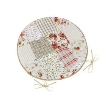 Bellatex Sedák EMA okrúhly hladký Patchwork béžová, 40 x 40 cm
