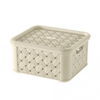 Tontarelli Úložný box s vekom Arianna 1,4 l, krémová