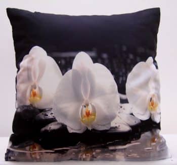 Biela obliečka na vankúše s bielymi orchideami 40x40 cm Čierna 3165-124171