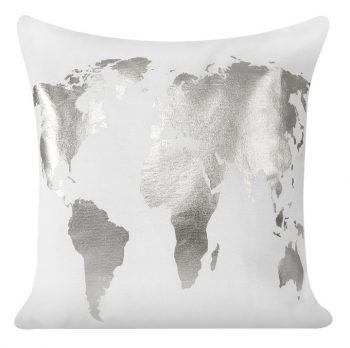 Biela obliečka na vankúše so strieborným vzorom 40x40 cm Biela 7738-157883