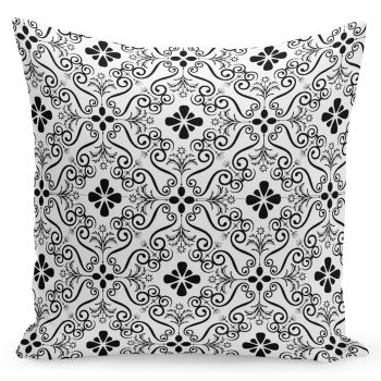 Biela obliečka s čierno-bielymi ornamentmi 40 x 40 cm 23194-141749