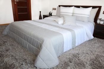 Bielo sivé prehozy na manželskú posteľ Šírka: 240 cm | Dĺžka: 260 cm 6836-124711