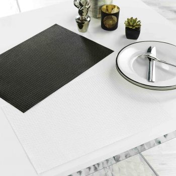 Bielo strieborné prestieranie na stôl 30 x 45 cm  Biela