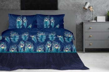 Brilantné kvalitné modré posteľné obliečky bavlnený satén 2 časti: 1ks 140 cmx200 + 1ks 70 cmx80 Modrá 70 x 80 cm 39081-183144