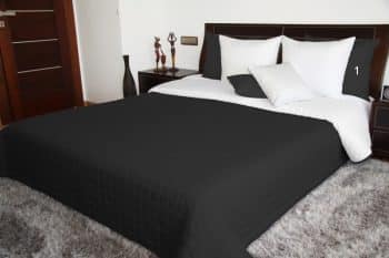 Čierno biely obojstranný prehoz na posteľ prešívaný Šírka: 75 cm | Dĺžka: 220 cm 5676-102885