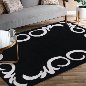 Čierny koberec s bielym ornamentom 80x150 cm  41137-189817
