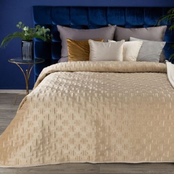 Elegantný béžový prehoz na posteľ s módnym prešívaním Šírka: 220 cm | Dĺžka: 240 cm 40037-184376