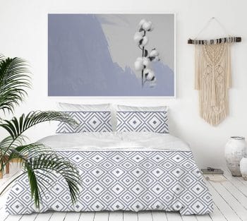 Fenomenálne bielo modŕe vzorované posteľné obliečky z bavlneného saténu 3 časti: 1ks 200x220 + 2ks 70 cmx80 Biela 70 x 80 cm 39078-183134