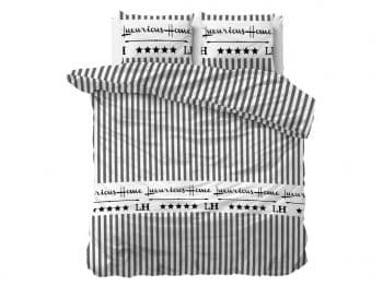 Fenomenálne posteľné pruhované obliečky s nápisom LUXURIOUS HOME 220 x 240 cm 36989