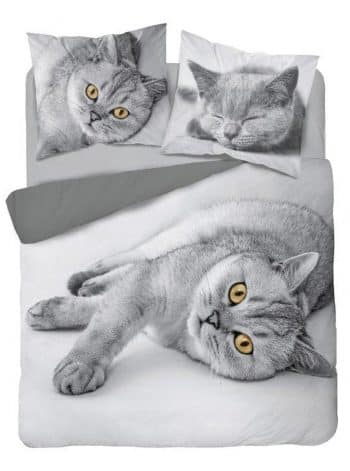 Fenomenálne sivébavlnené posteľné obliečky s motívom mačky 3 časti: 1ks 200x220 + 2ks 70 cmx80 Sivá 70 x 80 cm 39908-183950