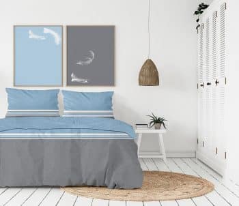 Fenomenálne sivo modré posteľné obliečky z kvalitného balneného saténu 3 časti: 1ks 160 cmx200 + 2ks 70 cmx80 Modrá 70 x 80 cm 39080-183139