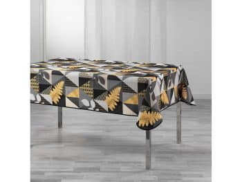Fenomenálny sivo žltý obrus s motívom listov 150 x 240 cm 39724 Sivá