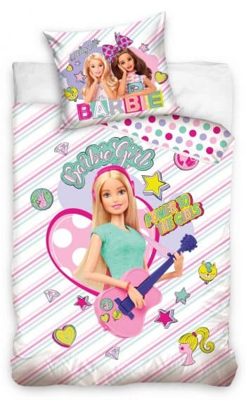 Krásne biele bavlnené posteľné obliečky BARBIE 2 časti: 1ks 140 cmx200 + 1ks 70 cmx80 Biela 140x200 cm 23805-143220